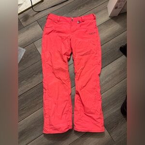 VOLCOM WOMENS SNOWPANTS, FLORESCENT PINK, SIZE LARGE/PERFECT OVERSIZED F…